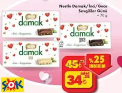 NESTLE DAMAK/İNCİ/GECE ÇİKOLATA SEVGİLİLER GÜNÜ